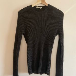 wolhide alpaca layering crew neck in charcoal in size large